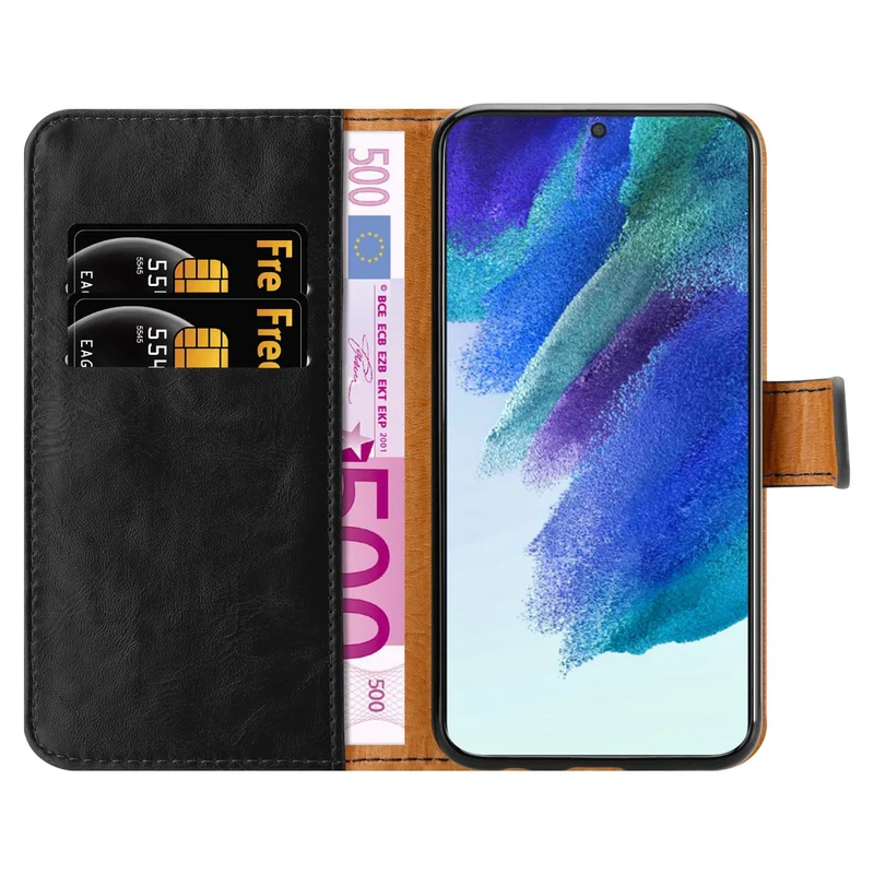 Cadorabo Hülle kompatibel mit Samsung Galaxy S22 Schutzhülle mit Magnetverschluss, Standfunktion und Kartenfach