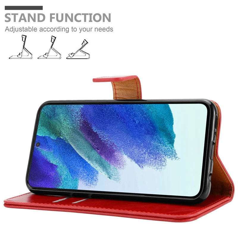 Cadorabo Hülle kompatibel mit Samsung Galaxy S22 Schutzhülle mit Magnetverschluss, Standfunktion und Kartenfach