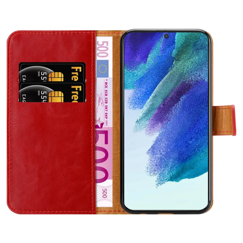 Cadorabo Hülle kompatibel mit Samsung Galaxy S22 Schutzhülle mit Magnetverschluss, Standfunktion und Kartenfach
