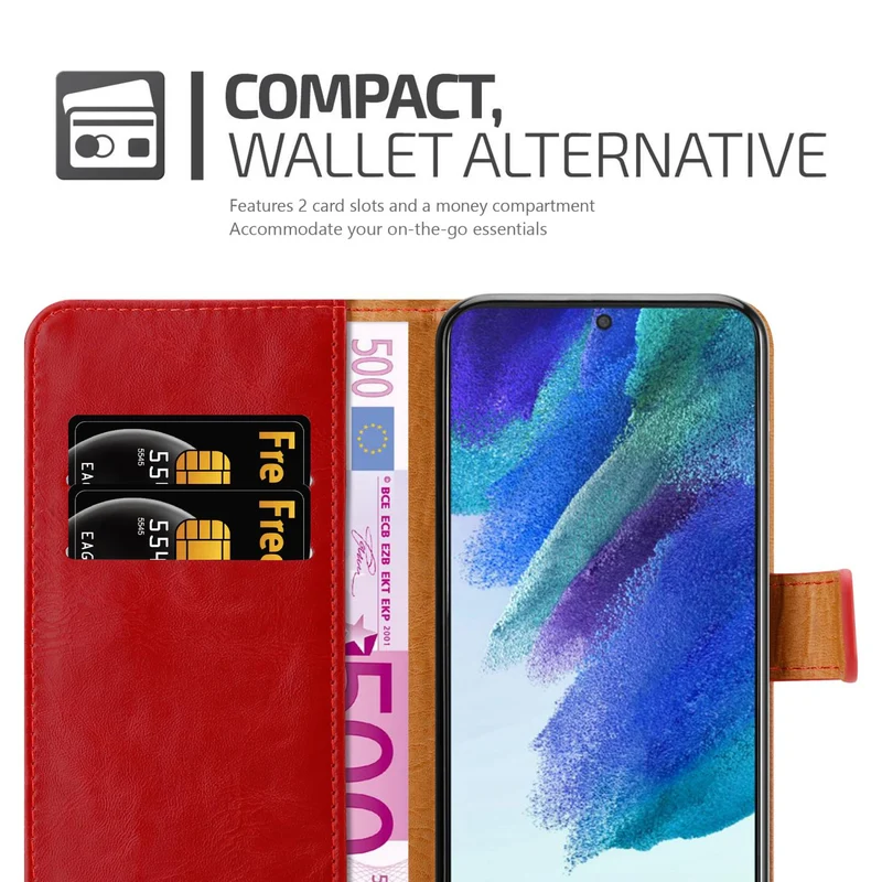 Cadorabo Hülle kompatibel mit Samsung Galaxy S22 Schutzhülle mit Magnetverschluss, Standfunktion und Kartenfach