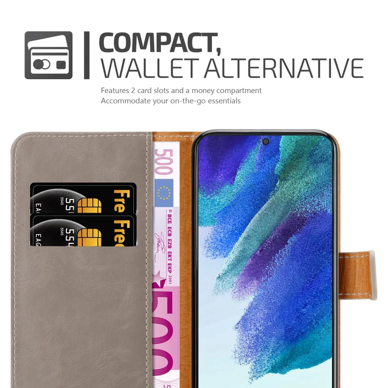 Cadorabo Hülle kompatibel mit Samsung Galaxy S22 Schutzhülle mit Magnetverschluss, Standfunktion und Kartenfach