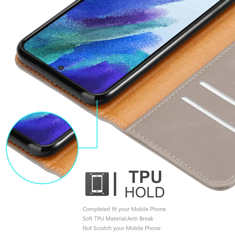 Cadorabo Hülle kompatibel mit Samsung Galaxy S22 Schutzhülle mit Magnetverschluss, Standfunktion und Kartenfach