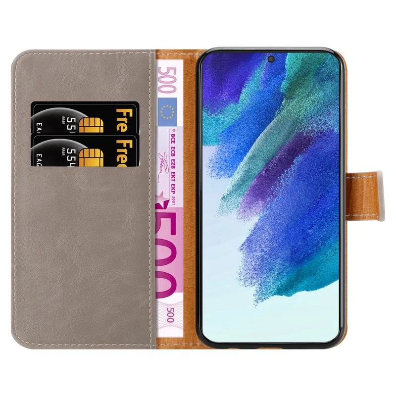 Cadorabo Hülle kompatibel mit Samsung Galaxy S22 Schutzhülle mit Magnetverschluss, Standfunktion und Kartenfach