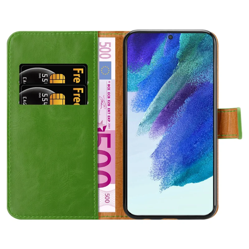 Cadorabo Hülle kompatibel mit Samsung Galaxy S22 Schutzhülle mit Magnetverschluss, Standfunktion und Kartenfach