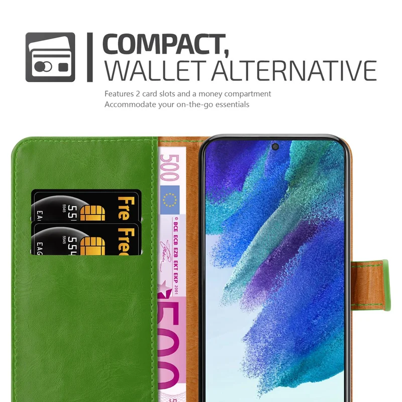 Cadorabo Hülle kompatibel mit Samsung Galaxy S22 Schutzhülle mit Magnetverschluss, Standfunktion und Kartenfach
