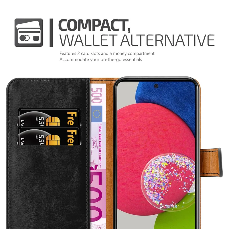 Cadorabo Hülle kompatibel mit Samsung Galaxy A52 (4G / 5G) / A52s Schutzhülle mit Magnetverschluss, Standfunktion und Kartenfach