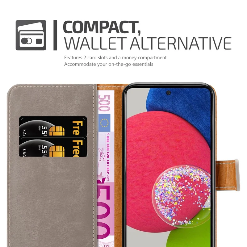Cadorabo Hülle kompatibel mit Samsung Galaxy A52 (4G / 5G) / A52s Schutzhülle mit Magnetverschluss, Standfunktion und Kartenfach