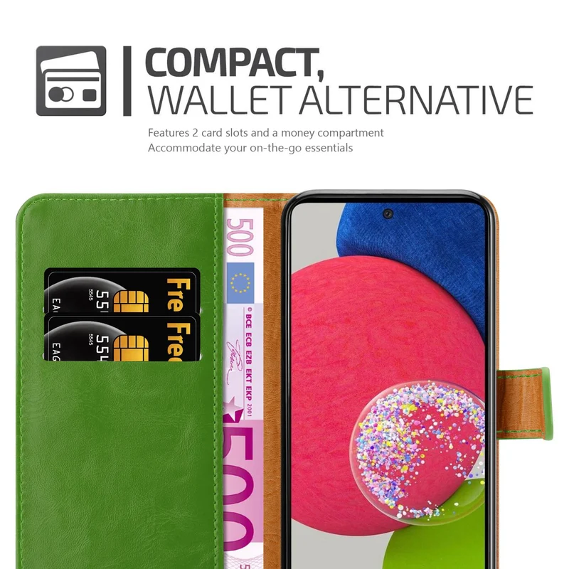 Cadorabo Hülle kompatibel mit Samsung Galaxy A52 (4G / 5G) / A52s Schutzhülle mit Magnetverschluss, Standfunktion und Kartenfach