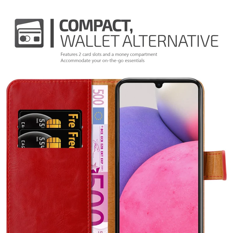 Cadorabo Hülle kompatibel mit Samsung Galaxy A33 5G Schutzhülle mit Magnetverschluss, Standfunktion und Kartenfach