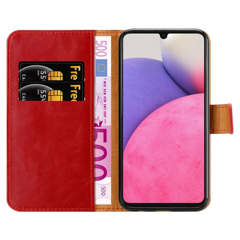 Cadorabo Hülle kompatibel mit Samsung Galaxy A33 5G Schutzhülle mit Magnetverschluss, Standfunktion und Kartenfach