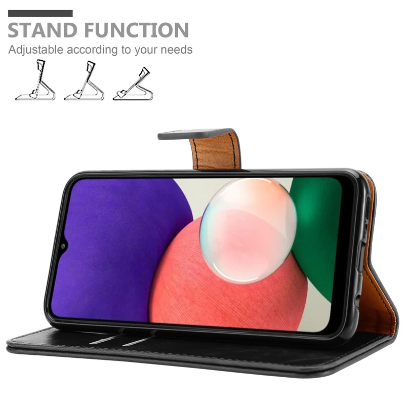 Cadorabo Hülle kompatibel mit Samsung Galaxy A22 5G Schutzhülle mit Magnetverschluss, Standfunktion und Kartenfach