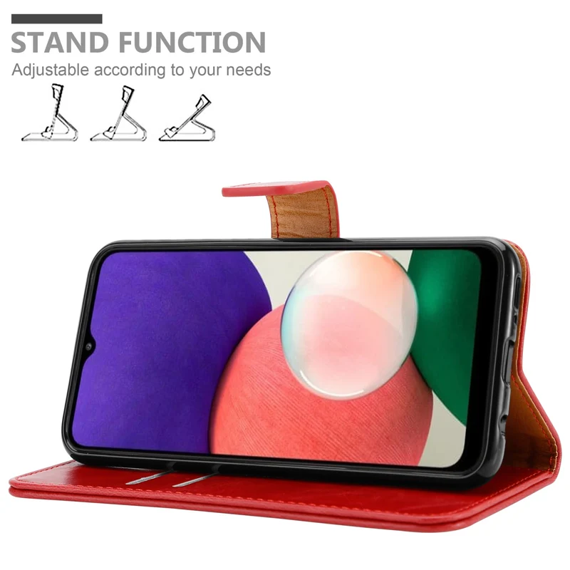 Cadorabo Hülle kompatibel mit Samsung Galaxy A22 5G Schutzhülle mit Magnetverschluss, Standfunktion und Kartenfach