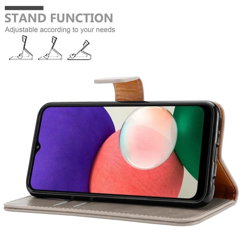 Cadorabo Hülle kompatibel mit Samsung Galaxy A22 5G Schutzhülle mit Magnetverschluss, Standfunktion und Kartenfach
