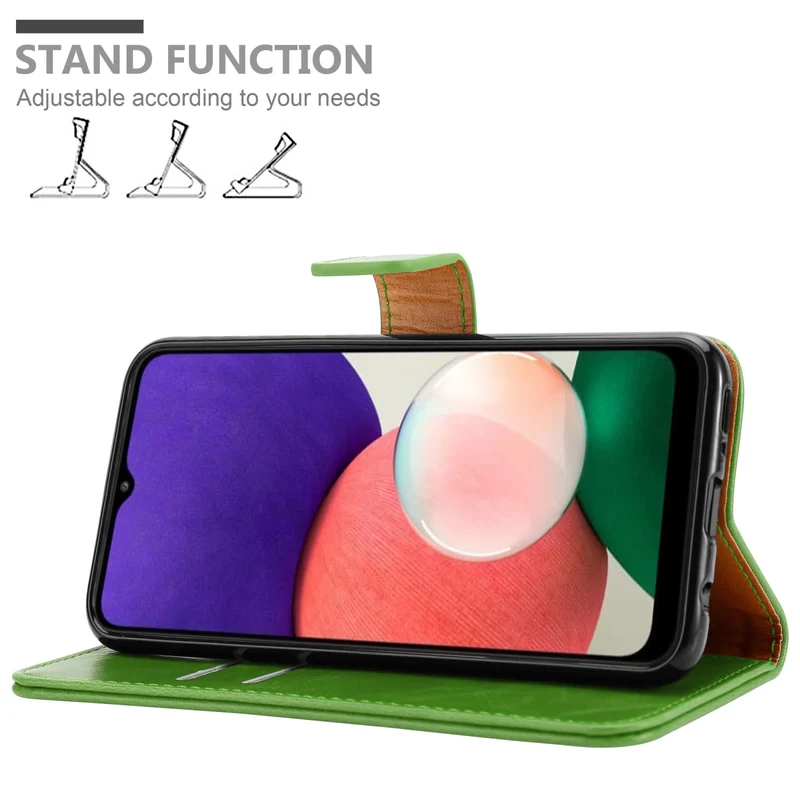 Cadorabo Hülle kompatibel mit Samsung Galaxy A22 5G Schutzhülle mit Magnetverschluss, Standfunktion und Kartenfach
