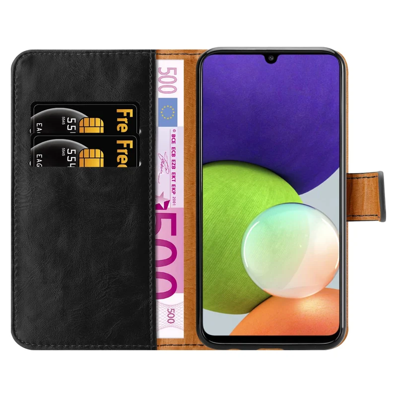 Cadorabo Hülle kompatibel mit Samsung Galaxy A22 4G / M22 / M32 4G Schutzhülle mit Magnetverschluss, Standfunktion und Kartenfach