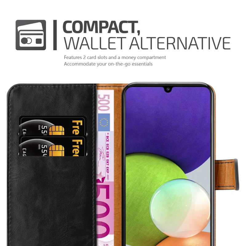 Cadorabo Hülle kompatibel mit Samsung Galaxy A22 4G / M22 / M32 4G Schutzhülle mit Magnetverschluss, Standfunktion und Kartenfach