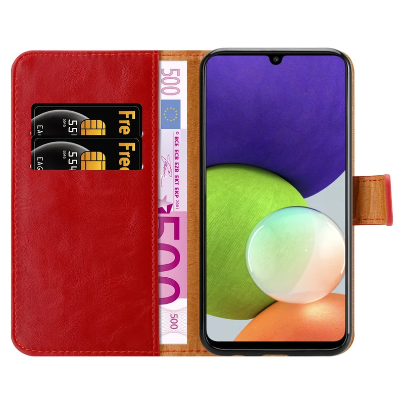 Cadorabo Hülle kompatibel mit Samsung Galaxy A22 4G / M22 / M32 4G Schutzhülle mit Magnetverschluss, Standfunktion und Kartenfach