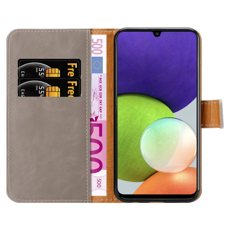 Cadorabo Hülle kompatibel mit Samsung Galaxy A22 4G / M22 / M32 4G Schutzhülle mit Magnetverschluss, Standfunktion und Kartenfach