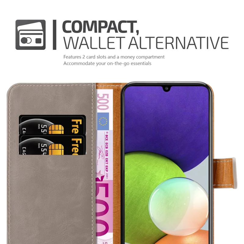 Cadorabo Hülle kompatibel mit Samsung Galaxy A22 4G / M22 / M32 4G Schutzhülle mit Magnetverschluss, Standfunktion und Kartenfach