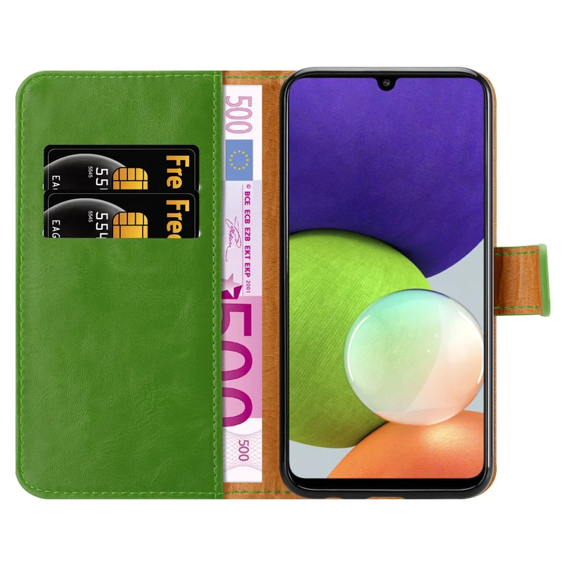 Cadorabo Hülle kompatibel mit Samsung Galaxy A22 4G / M22 / M32 4G Schutzhülle mit Magnetverschluss, Standfunktion und Kartenfach