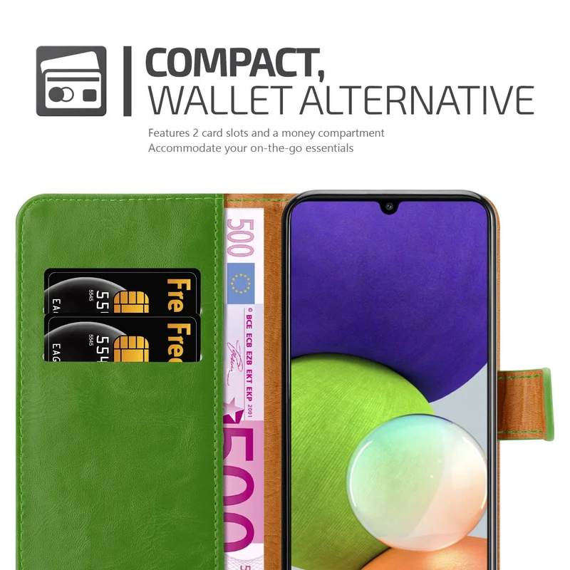 Cadorabo Hülle kompatibel mit Samsung Galaxy A22 4G / M22 / M32 4G Schutzhülle mit Magnetverschluss, Standfunktion und Kartenfach