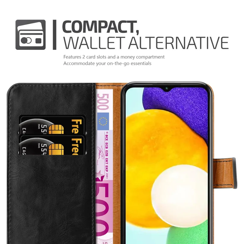 Cadorabo Hülle kompatibel mit Samsung Galaxy A13 5G Schutzhülle mit Magnetverschluss, Standfunktion und Kartenfach