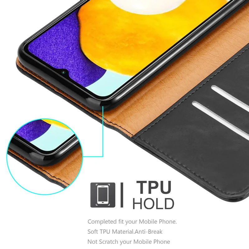 Cadorabo Hülle kompatibel mit Samsung Galaxy A13 5G Schutzhülle mit Magnetverschluss, Standfunktion und Kartenfach