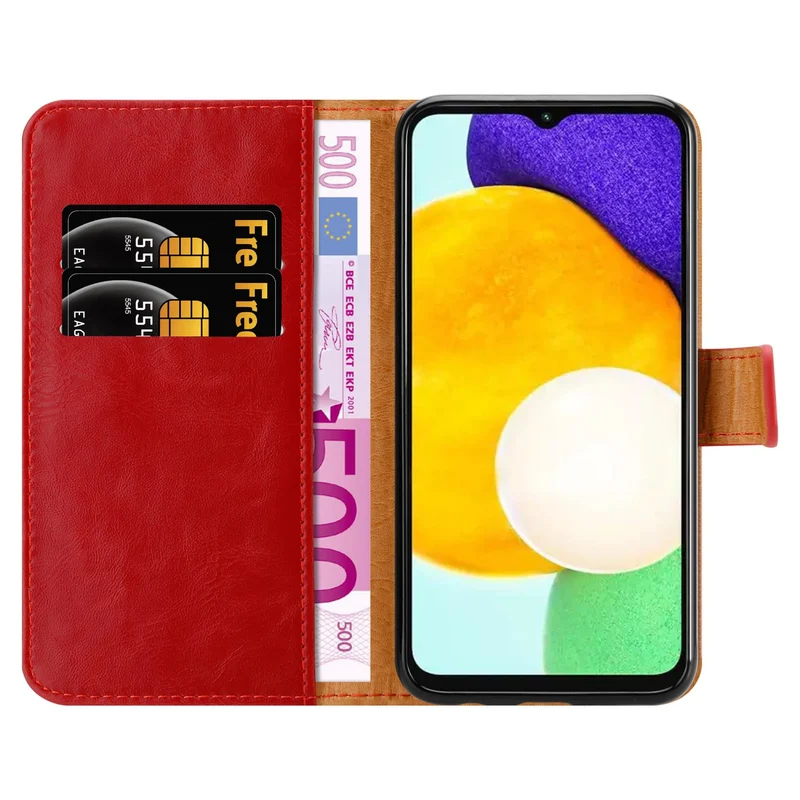 Cadorabo Hülle kompatibel mit Samsung Galaxy A13 5G Schutzhülle mit Magnetverschluss, Standfunktion und Kartenfach