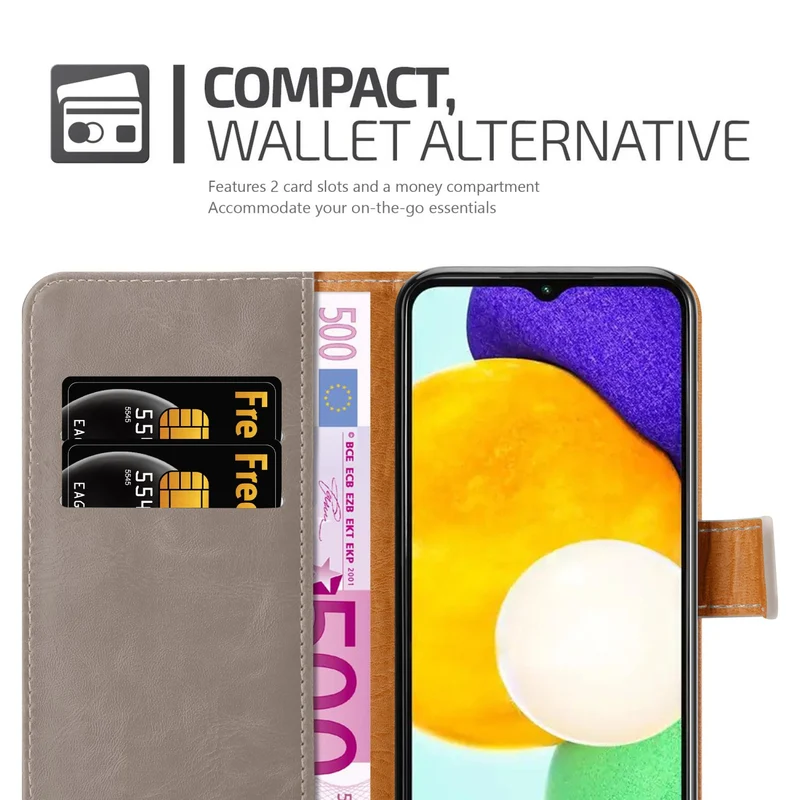 Cadorabo Hülle kompatibel mit Samsung Galaxy A13 5G Schutzhülle mit Magnetverschluss, Standfunktion und Kartenfach