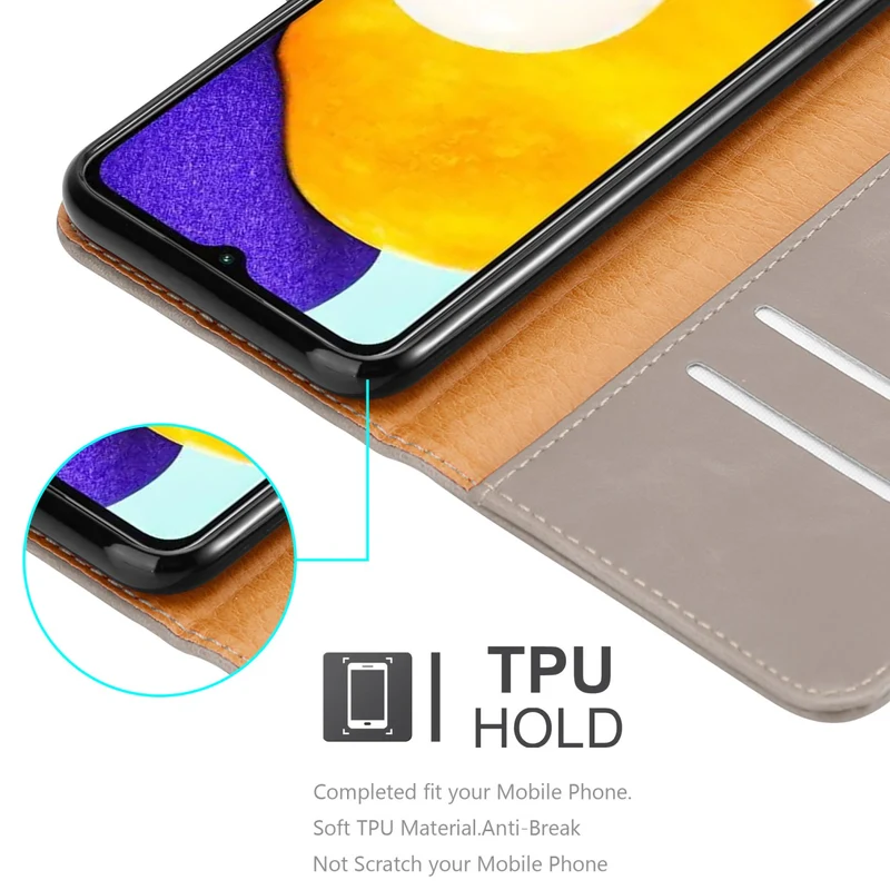 Cadorabo Hülle kompatibel mit Samsung Galaxy A13 5G Schutzhülle mit Magnetverschluss, Standfunktion und Kartenfach