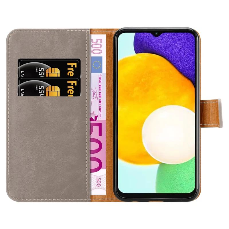 Cadorabo Hülle kompatibel mit Samsung Galaxy A13 5G Schutzhülle mit Magnetverschluss, Standfunktion und Kartenfach