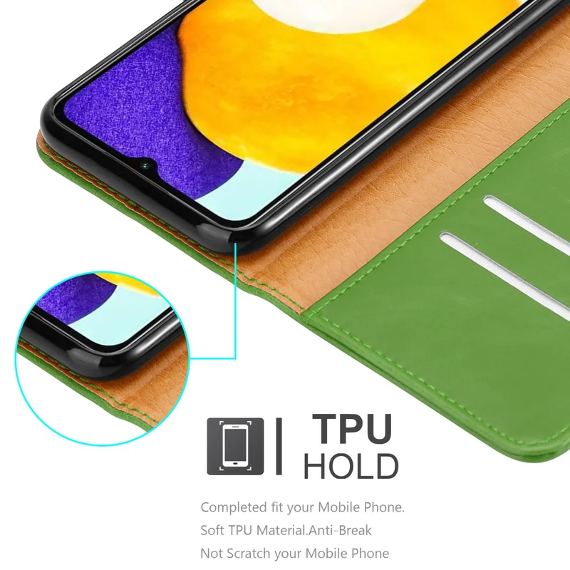Cadorabo Hülle kompatibel mit Samsung Galaxy A13 5G Schutzhülle mit Magnetverschluss, Standfunktion und Kartenfach