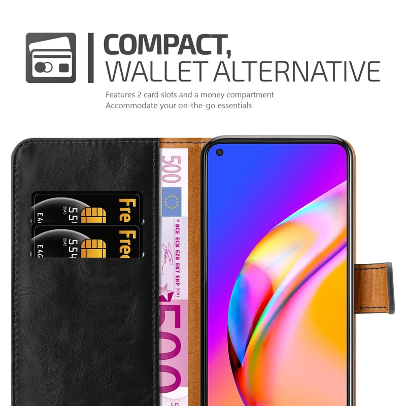 Cadorabo Hülle kompatibel mit Oppo A94 5G Schutzhülle mit Magnetverschluss, Standfunktion und Kartenfach