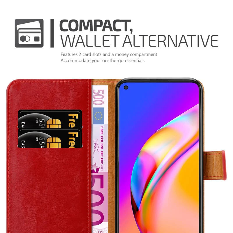 Cadorabo Hülle kompatibel mit Oppo A94 5G Schutzhülle mit Magnetverschluss, Standfunktion und Kartenfach