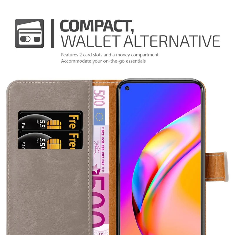 Cadorabo Hülle kompatibel mit Oppo A94 5G Schutzhülle mit Magnetverschluss, Standfunktion und Kartenfach