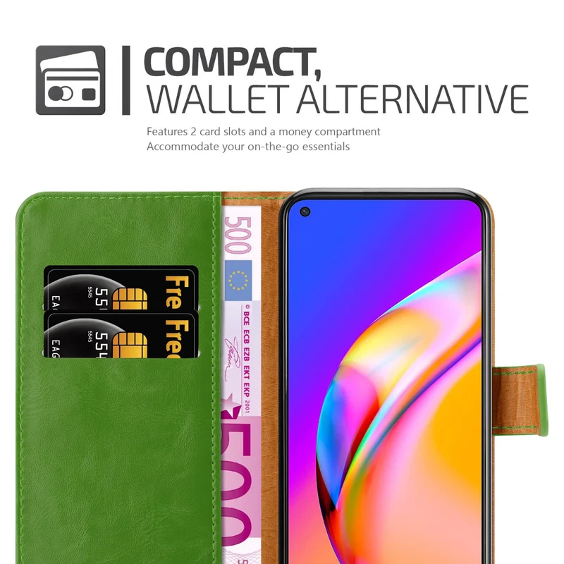 Cadorabo Hülle kompatibel mit Oppo A94 5G Schutzhülle mit Magnetverschluss, Standfunktion und Kartenfach
