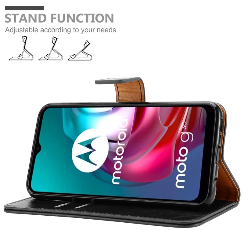 Cadorabo Hülle kompatibel mit Motorola MOTO G10 / G30 Schutzhülle mit Magnetverschluss, Standfunktion und Kartenfach