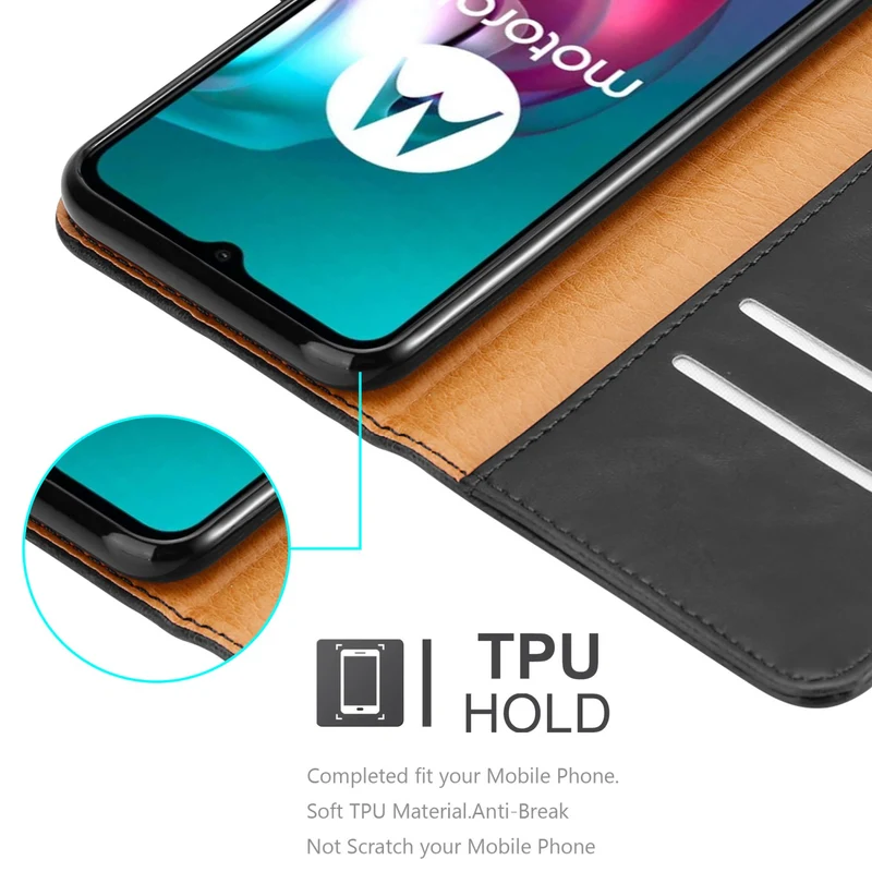 Cadorabo Hülle kompatibel mit Motorola MOTO G10 / G30 Schutzhülle mit Magnetverschluss, Standfunktion und Kartenfach