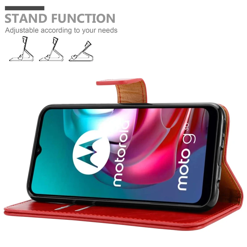 Cadorabo Hülle kompatibel mit Motorola MOTO G10 / G30 Schutzhülle mit Magnetverschluss, Standfunktion und Kartenfach