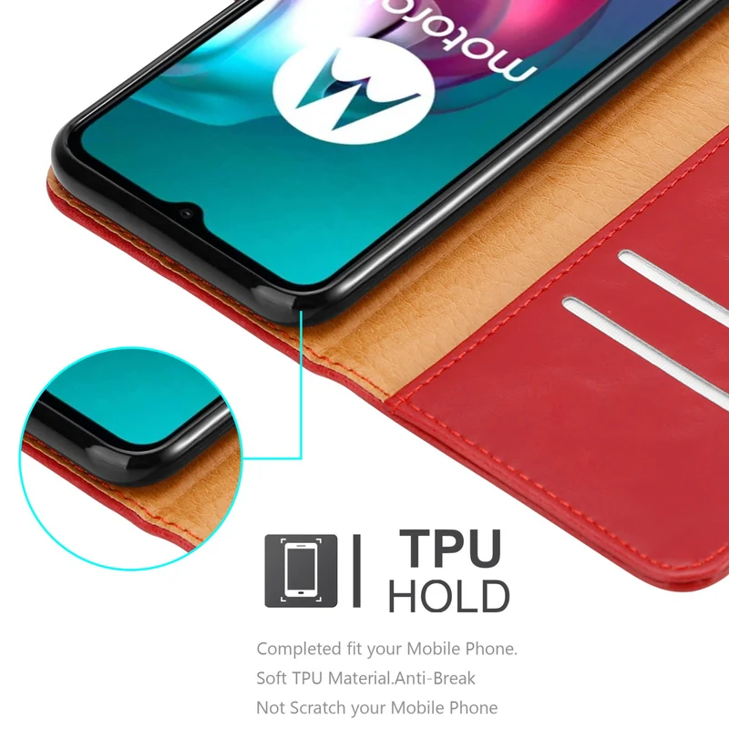 Cadorabo Hülle kompatibel mit Motorola MOTO G10 / G30 Schutzhülle mit Magnetverschluss, Standfunktion und Kartenfach