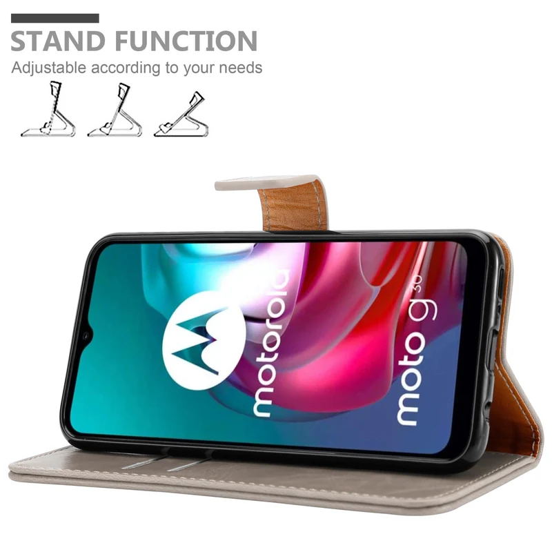 Cadorabo Hülle kompatibel mit Motorola MOTO G10 / G30 Schutzhülle mit Magnetverschluss, Standfunktion und Kartenfach