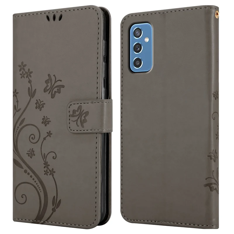 Cadorabo Hülle kompatibel mit Samsung Galaxy M52 5G Schutzhülle im Blumen Design mit Magnetverschluss, Standfunktion und Kartenfächern
