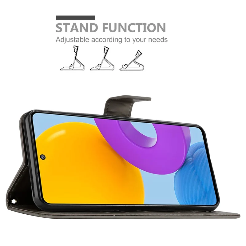 Cadorabo Hülle kompatibel mit Samsung Galaxy M52 5G Schutzhülle im Blumen Design mit Magnetverschluss, Standfunktion und Kartenfächern