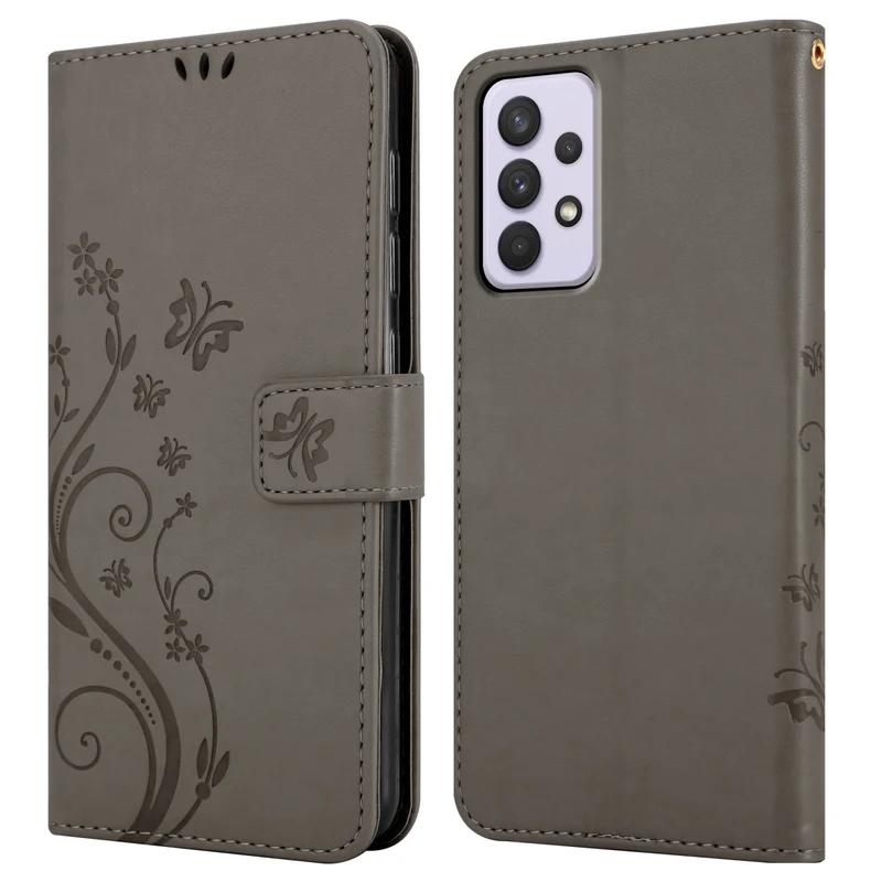Cadorabo Hülle kompatibel mit Samsung Galaxy A33 5G Schutzhülle im Blumen Design mit Magnetverschluss, Standfunktion und Kartenfächern