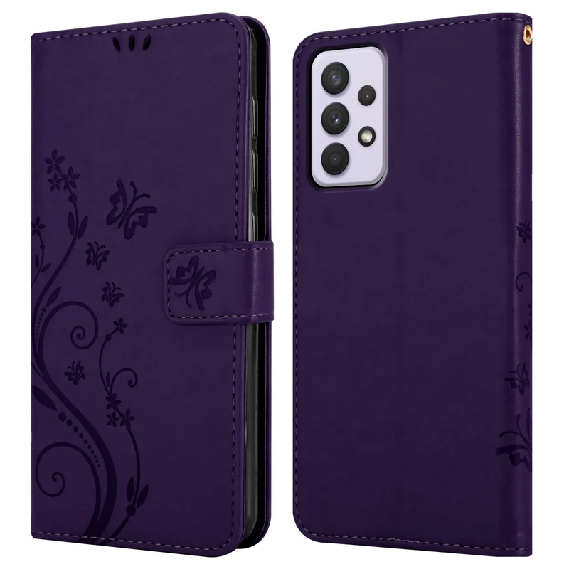 Cadorabo Hülle kompatibel mit Samsung Galaxy A33 5G Schutzhülle im Blumen Design mit Magnetverschluss, Standfunktion und Kartenfächern