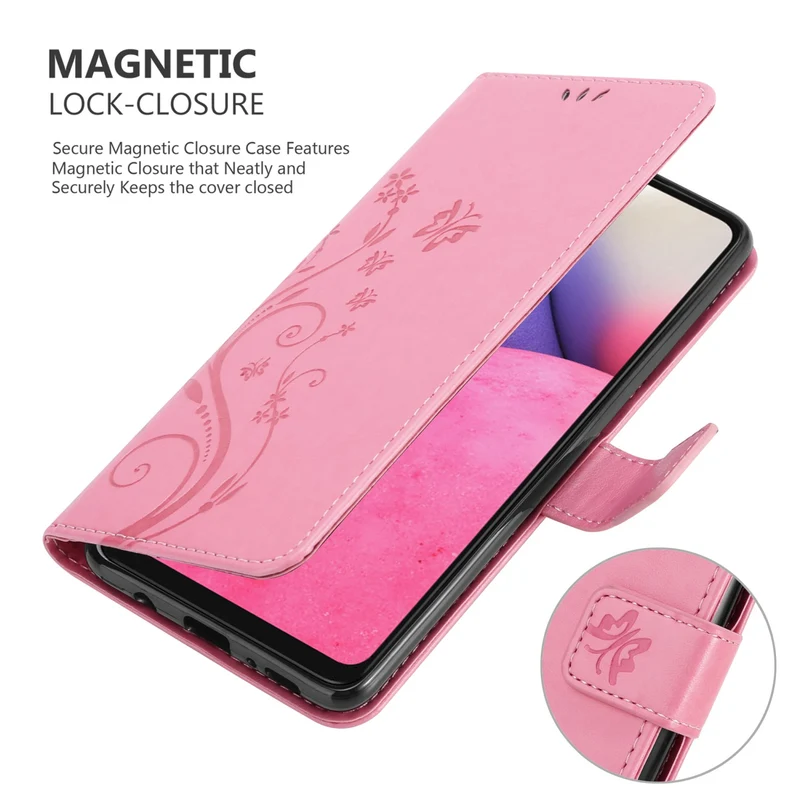 Cadorabo Hülle kompatibel mit Samsung Galaxy A33 5G Schutzhülle im Blumen Design mit Magnetverschluss, Standfunktion und Kartenfächern