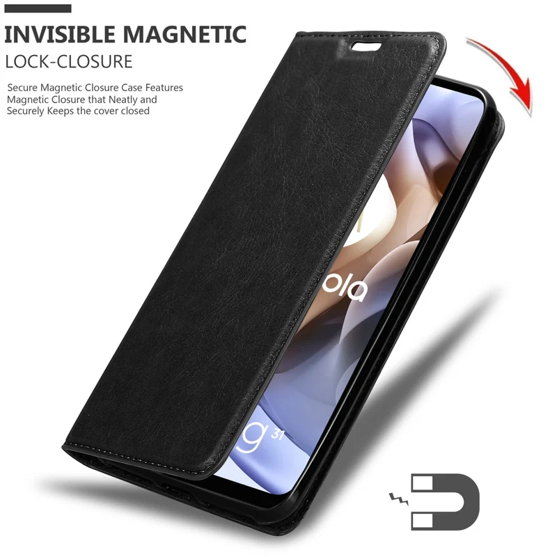 Cadorabo Hülle kompatibel mit Motorola MOTO G31 / G41 Schutzhülle mit Magnetverschluss, Standfunktion und Kartenfach