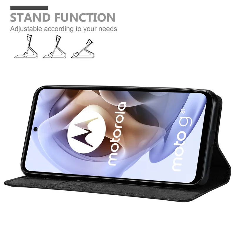 Cadorabo Hülle kompatibel mit Motorola MOTO G31 / G41 Schutzhülle mit Magnetverschluss, Standfunktion und Kartenfach