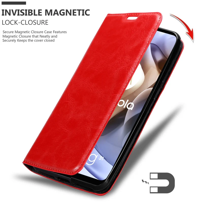 Cadorabo Hülle kompatibel mit Motorola MOTO G31 / G41 Schutzhülle mit Magnetverschluss, Standfunktion und Kartenfach