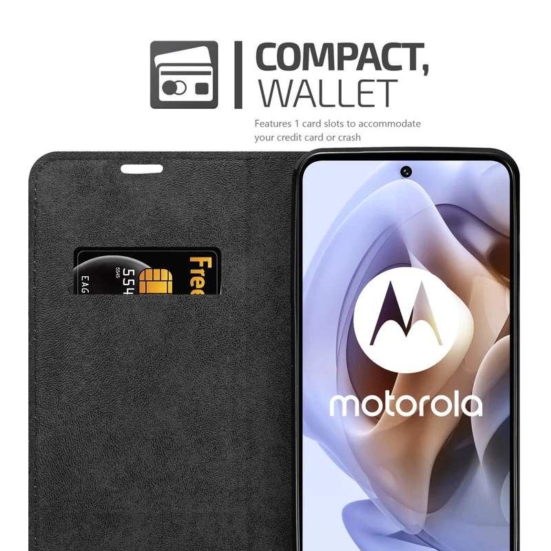 Cadorabo Hülle kompatibel mit Motorola MOTO G31 / G41 Schutzhülle mit Magnetverschluss, Standfunktion und Kartenfach